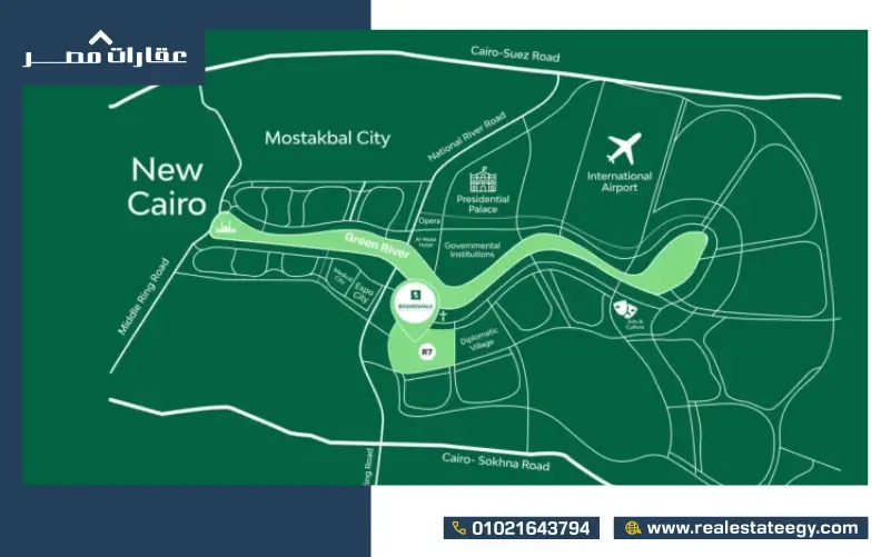 موقع كمبوند بورد ووك العاصمة الادارية الجديدة Boardwalk New Capital