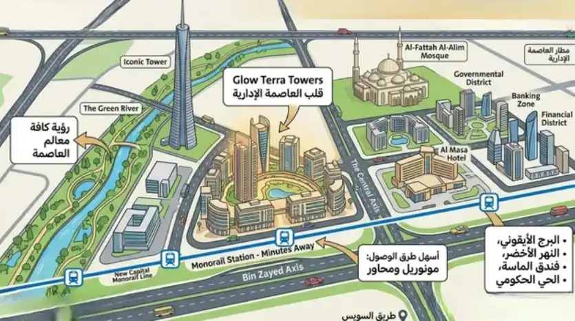 موقع Glow Terra Towers New Capital 2026