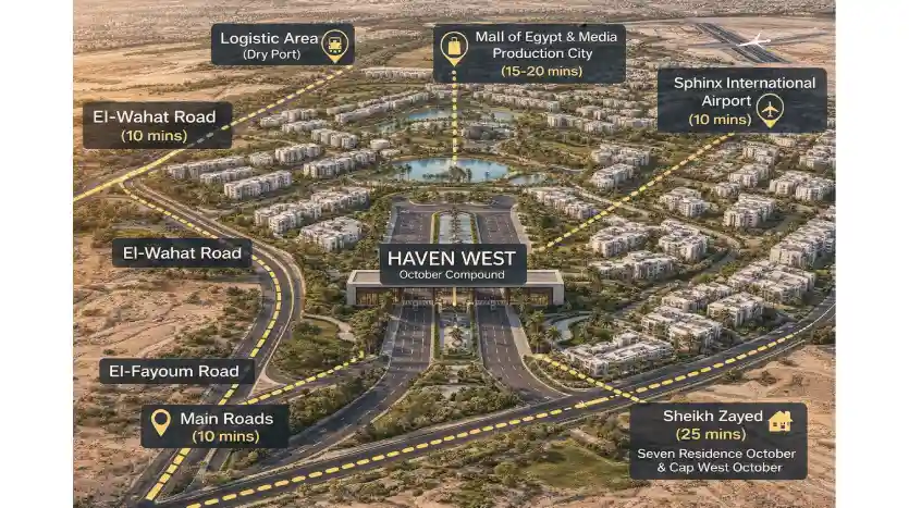 موقع كمبوند هيفن ويست اكتوبر 