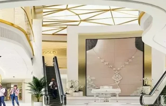 محل 50م بمساحة خارجية للبيع في Rock Gold Mall التجمع الخامس